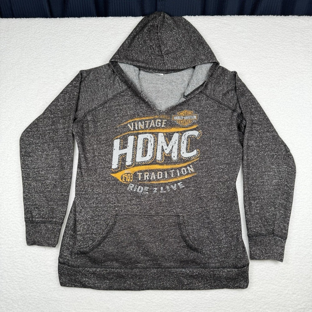 Women's Harley Davidson Hoodie - Vintage HDMC Tradition - Florida - Large - Picture 2 of 11